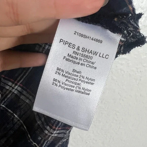 Veronica Beard Sz 4 Ashlynn Plaid Button Up Blouse Navy Blue Pearl Snap Academia - Picture 10 of 11